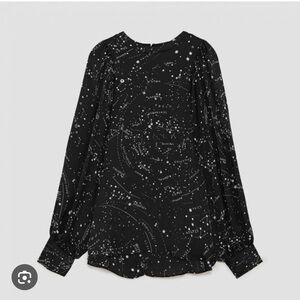 Zara silk satin batwing blouse